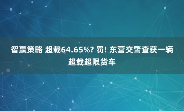 智赢策略 超载64.65%? 罚! 东营交警查获一辆超载超限货车